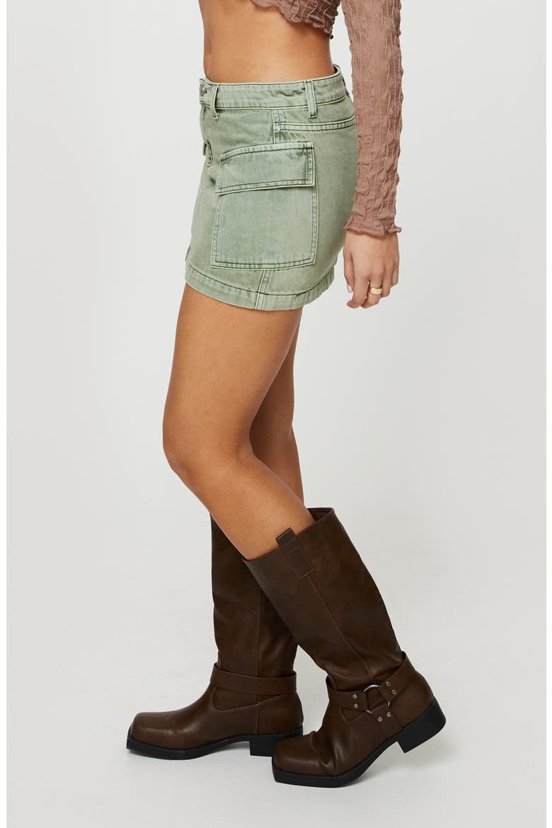 Zakai Denim Cargo Miniskirt, Alternate, color, GREEN