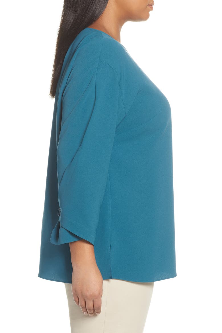 Reanna Finesse Crepe Blouse, Alternate, color, PACIFIC