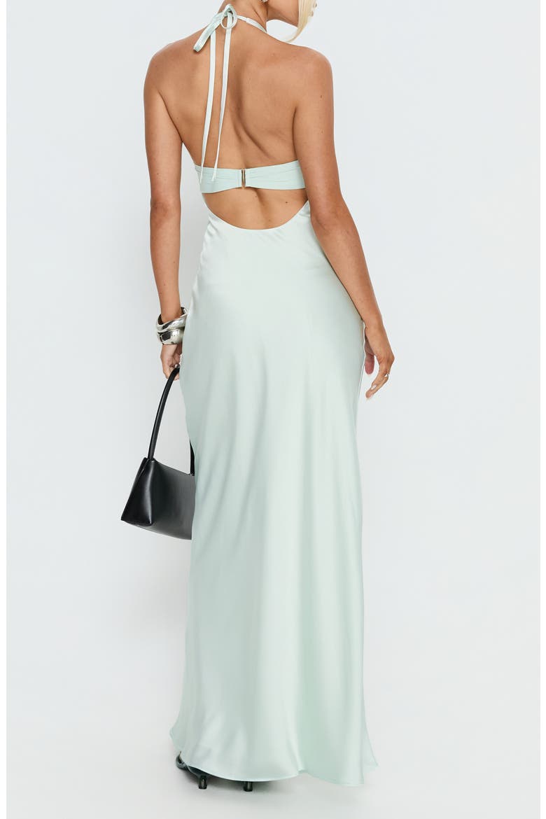 Odyssa Satin Halter Gown, Alternate, color, MINT