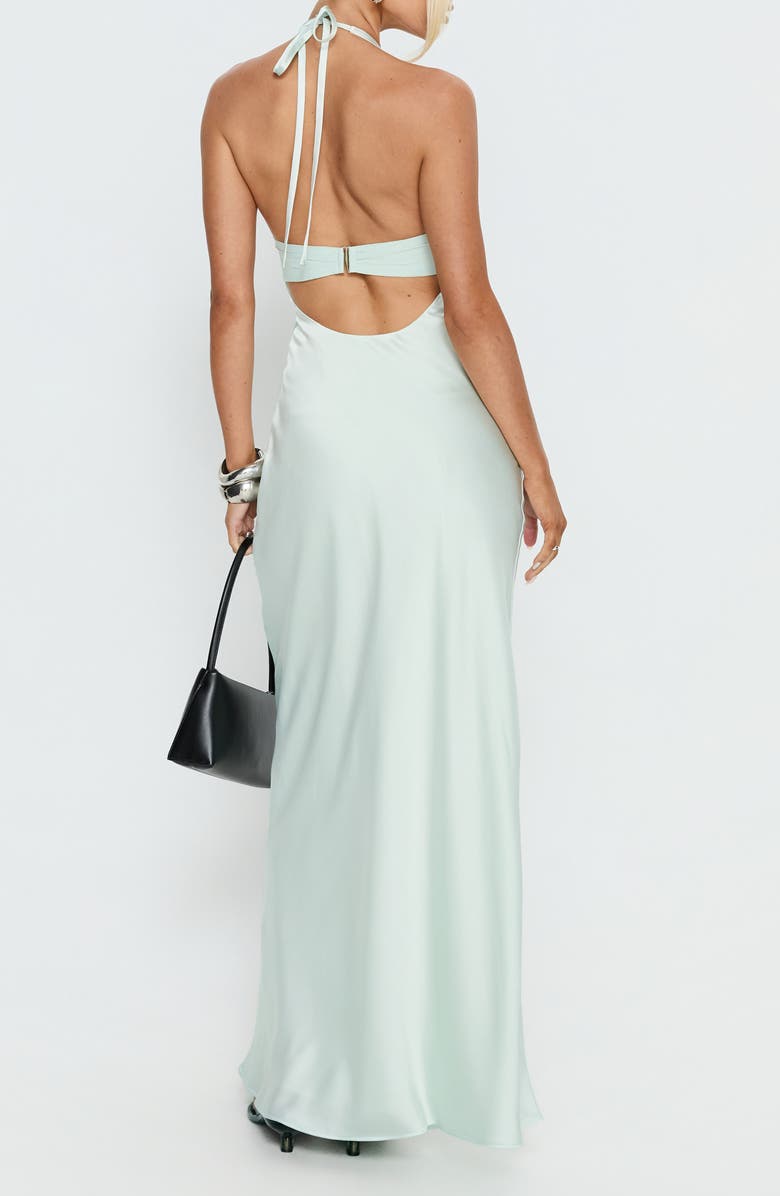 Princess Polly Odyssa Satin Halter Gown, Alternate, color, 