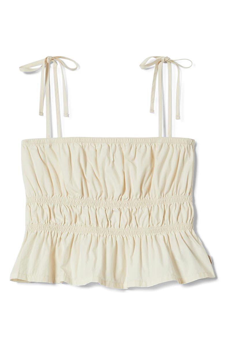 Brixton Eden Smocked Crop Camisole, Alternate, color, Off White