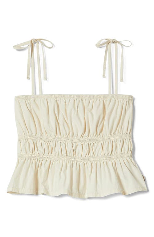 Brixton Eden Smocked Crop Camisole In White
