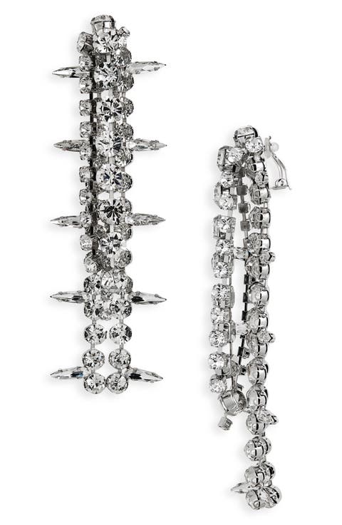 Crystal Fringe Front/Back Drop Earrings