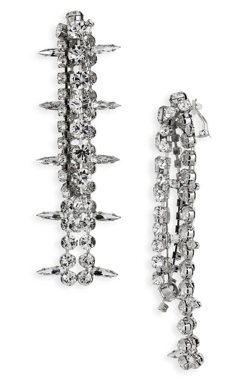 Area Crystal Fringe Front/back Drop Earrings In Metallic