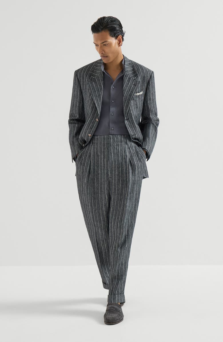 Brunello Cucinelli Garment-dyed shirt, Alternate, color, Anthracite