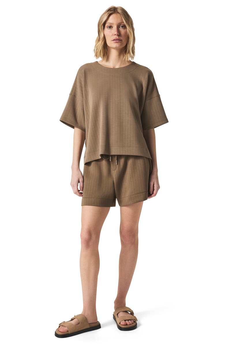 Splendid x @cellajaneblog Oversize Rib Scuba Knit T-Shirt, Alternate, color, Hazelnut