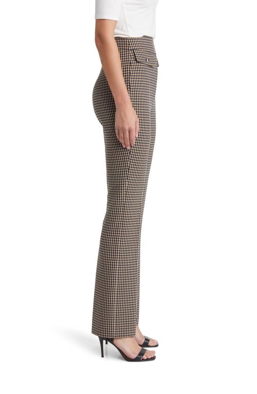 Hugo Boss Boss Tubeka Check Print Straight Leg Pants In Brown