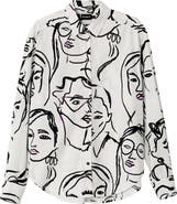 Desigual Faces Long Sleeve Button-Up Shirt