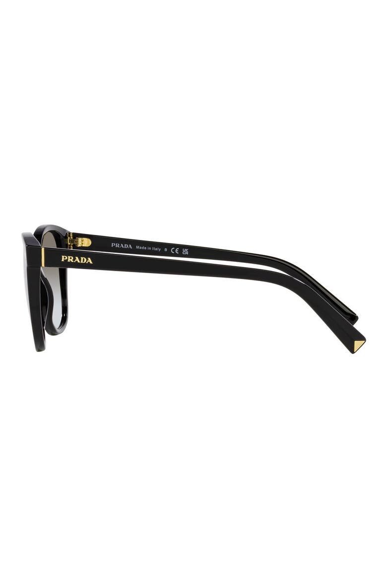 53mm Gradient Square Sunglasses, Alternate, color, BLACK