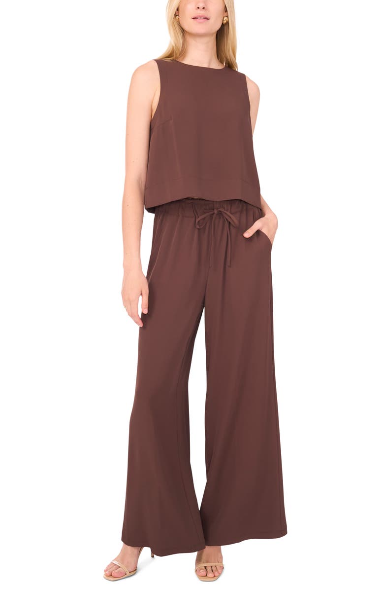 1.STATE Sleeveless Boxy Twill Top, Alternate, color, Chocolate