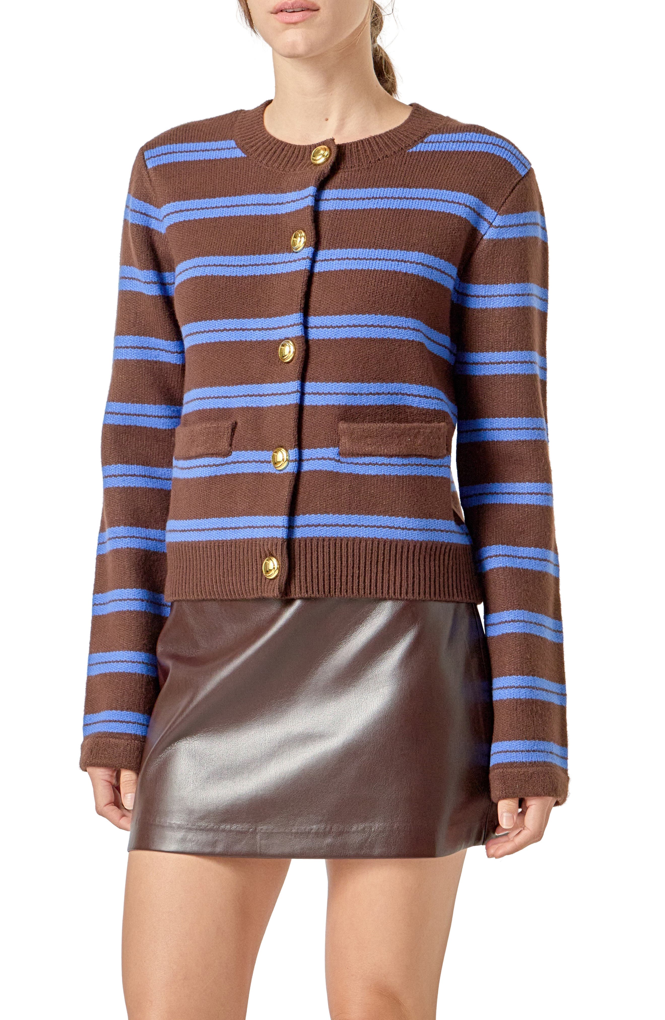 Stripe Button Cardigan