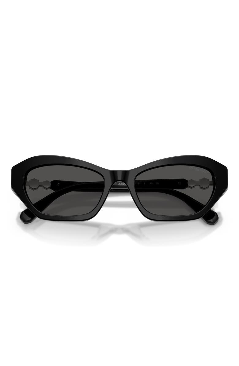 Swarovski 54mm Cat Eye Sunglasses, Alternate, color, Black / Dark Grey