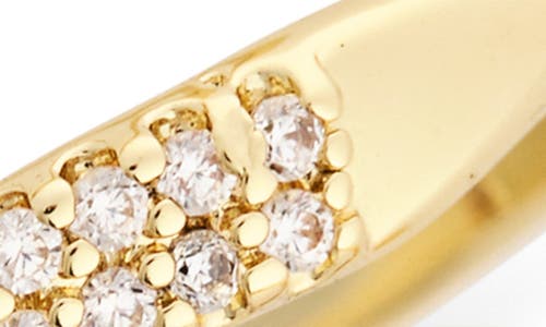 Nordstrom Rack Demi-fine Set Of 3 Cubic Zirconia Molten Band Rings In Gold