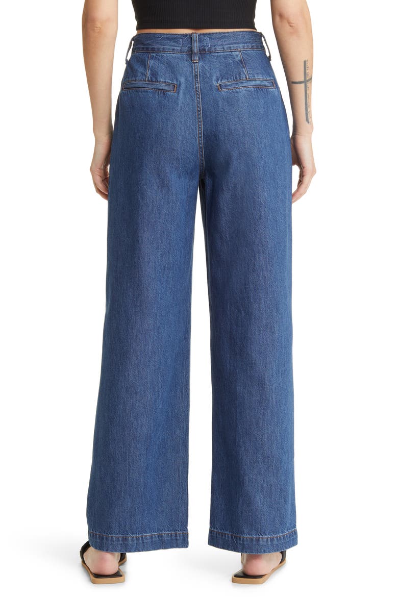 Baggy Pleated Straight Leg Jeans, Alternate, color, FARSON WASH