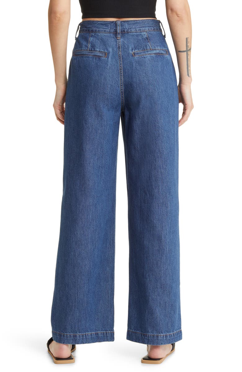 Madewell Baggy Pleated Straight Leg Jeans, Alternate, color, 