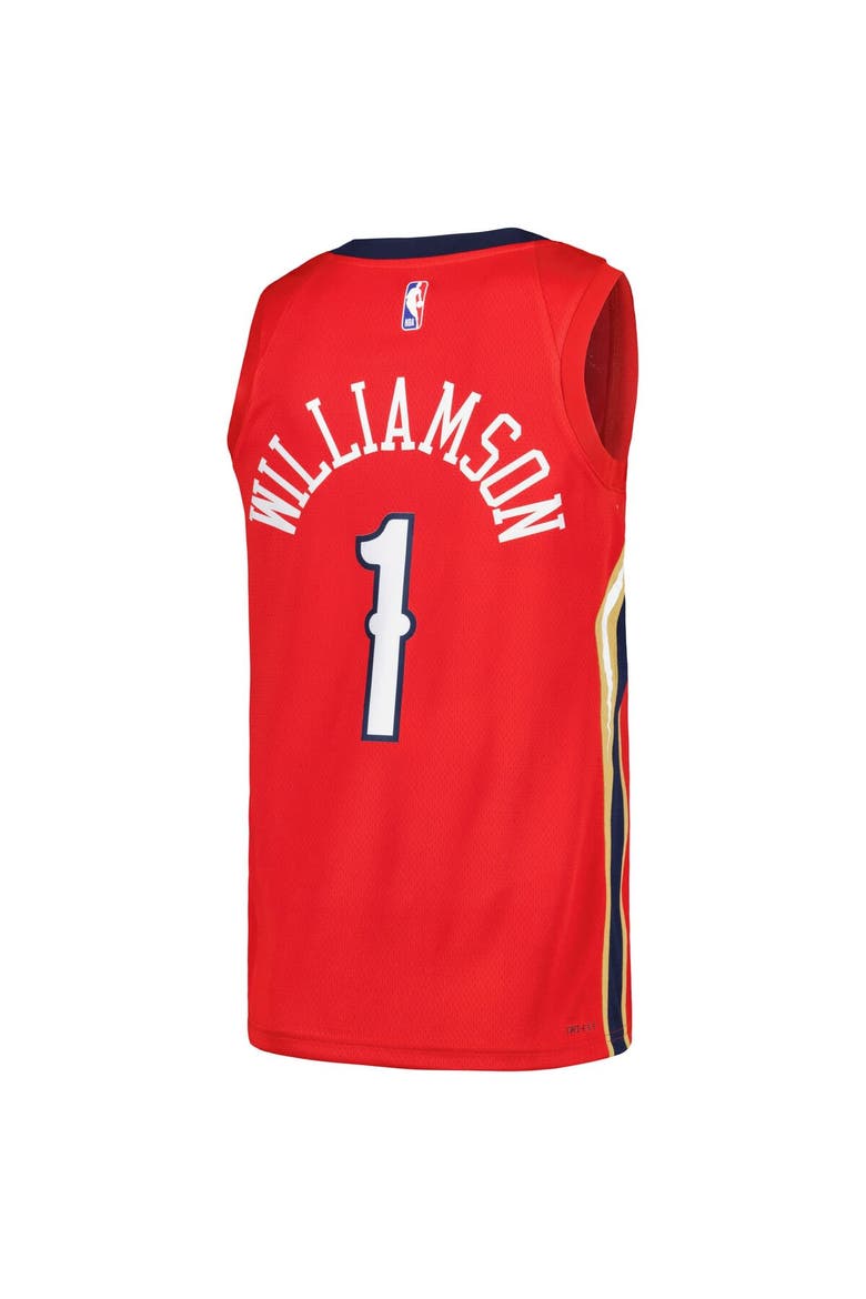Men's Jordan Brand Zion Williamson Red New Orleans Pelicans Swingman Player Jersey - Statement Edition, Alternate, color, Red
