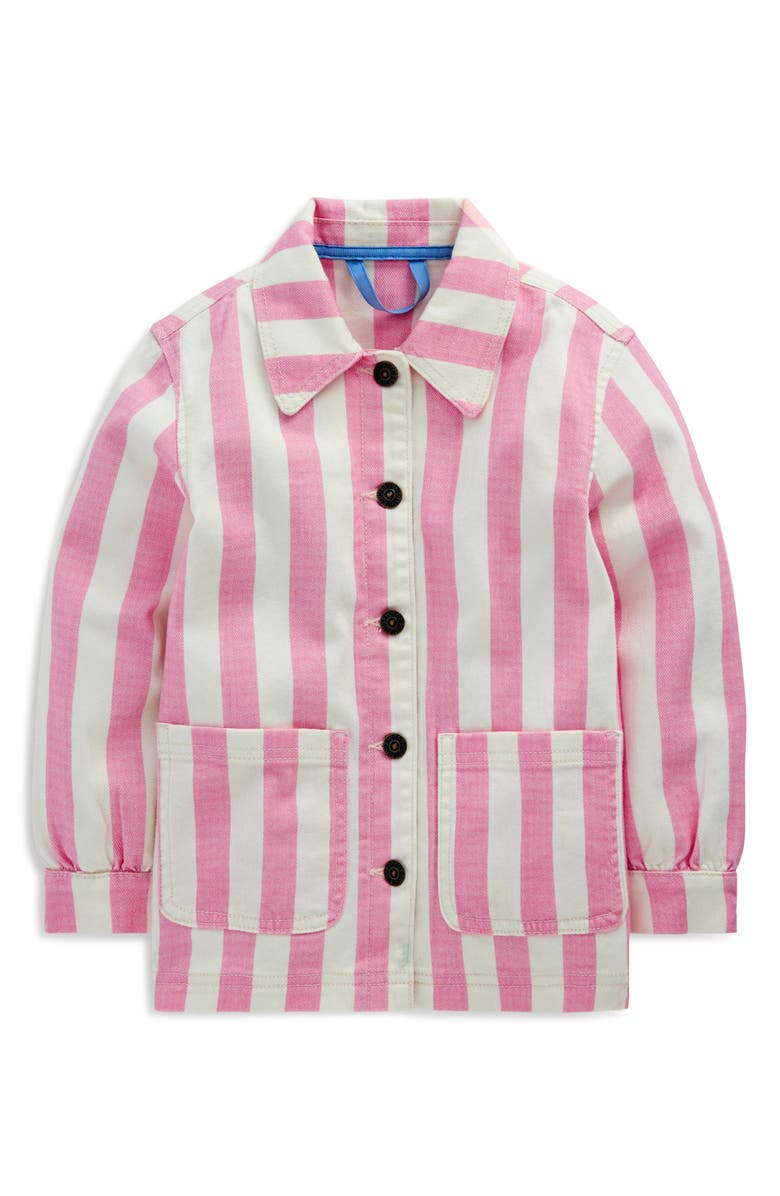 Mini Boden Kids' Stripe Chore Jacket, Main, color, Pink Stripes