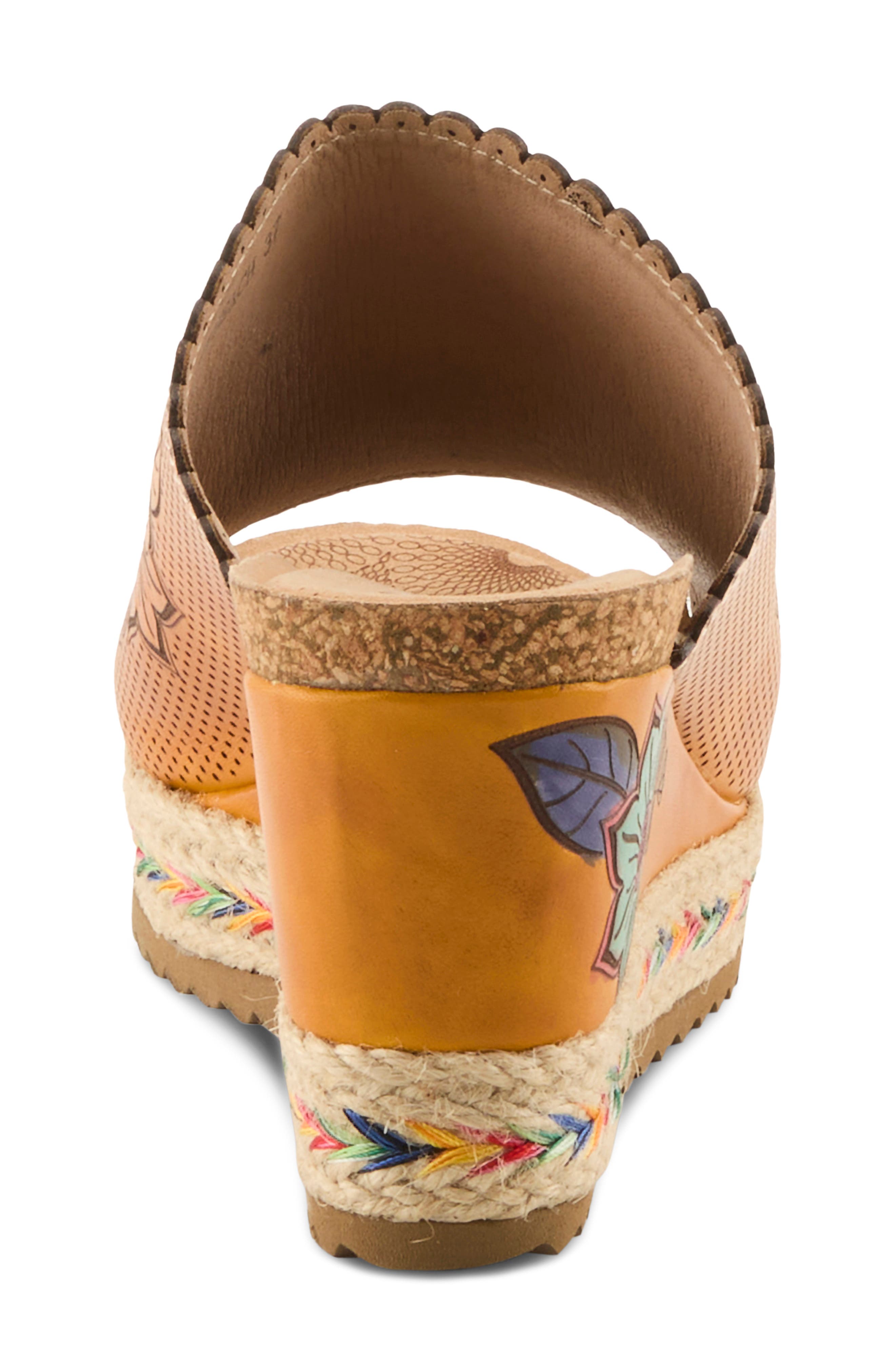 L'Artiste by Spring Step Delraybeach Espadrille Platform Wedge Slide Sandal, Alternate, color, Mango Multi