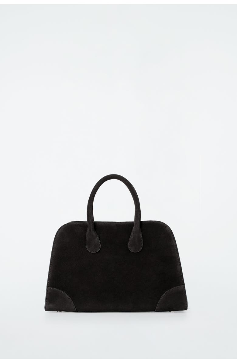 COS Mini Studio Bowling Bag - Suede, Main, color, Black