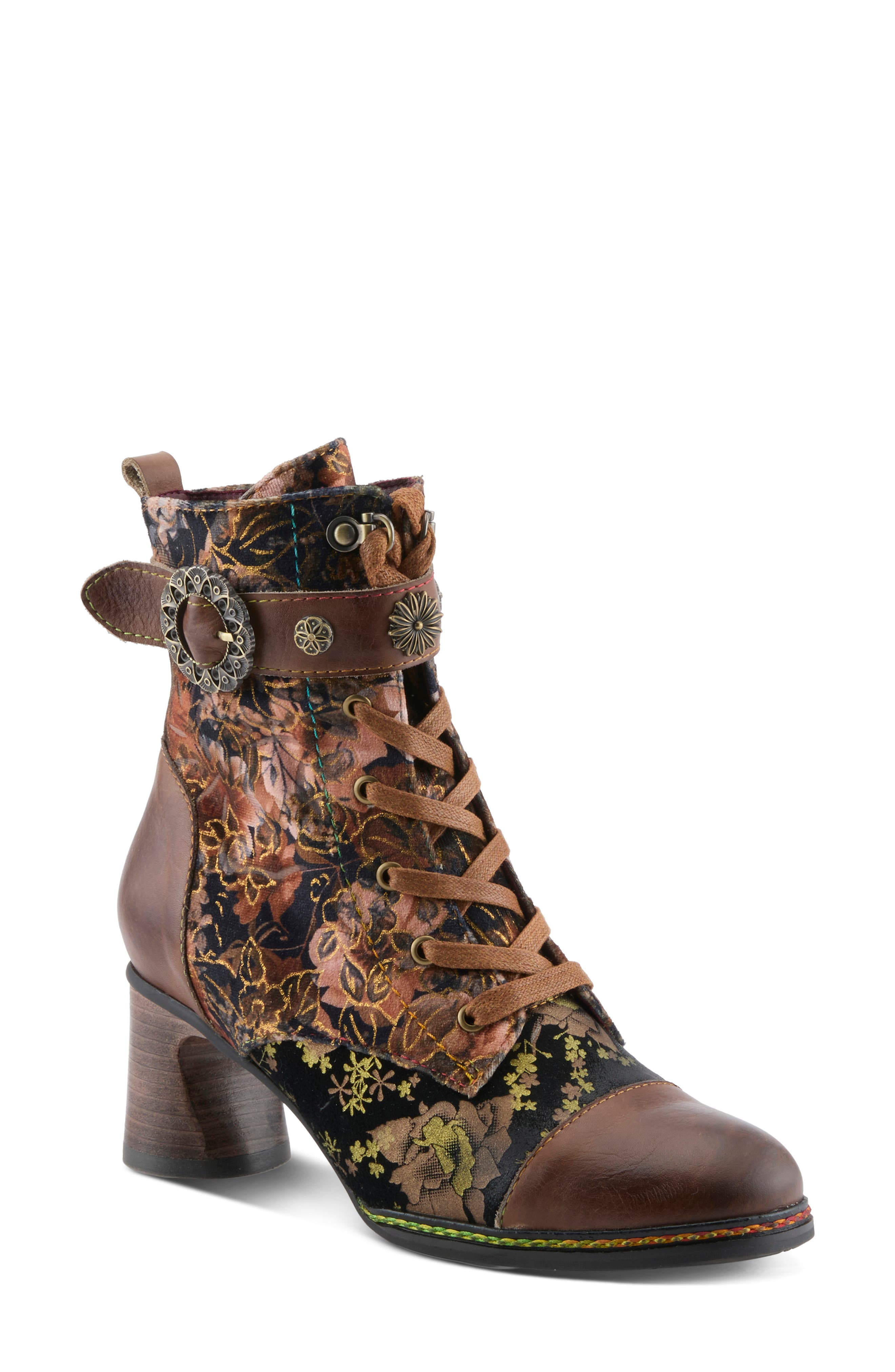 Prettibootie Bootie, Main, color, LIGHT BROWN MULTI
