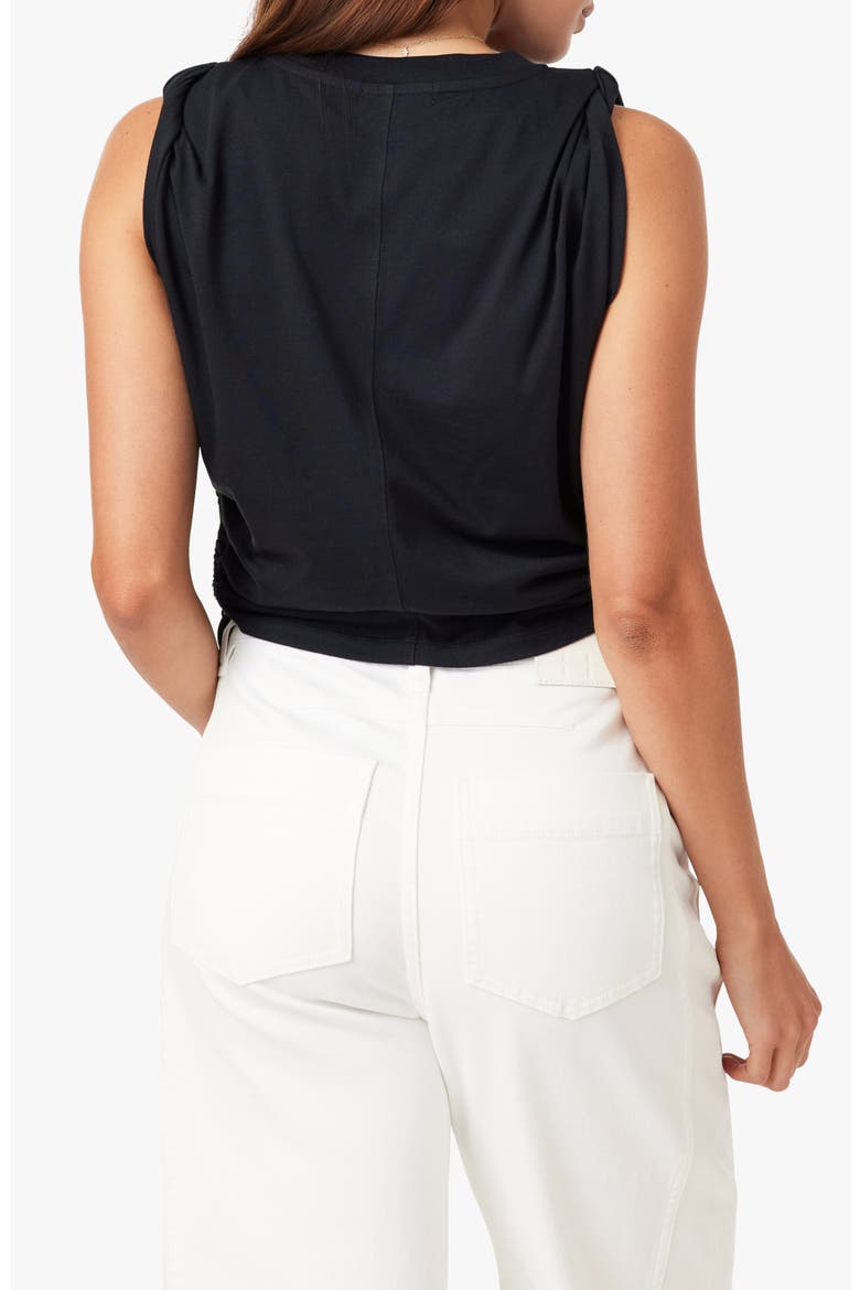 The Luna Cinched Cotton Top, Alternate, color, JET BLACK