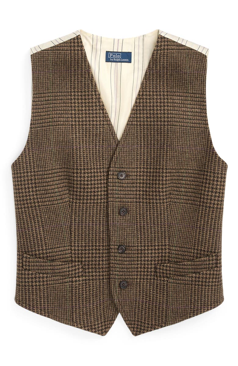 Polo Ralph Lauren Plaid Wool Blend Vest, Alternate, color, 