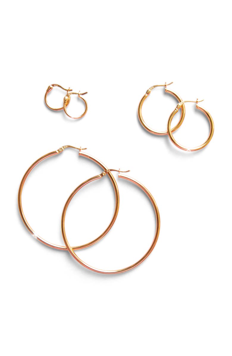 Sunshine Studios Chelsea Hoops, Main, color, Gold