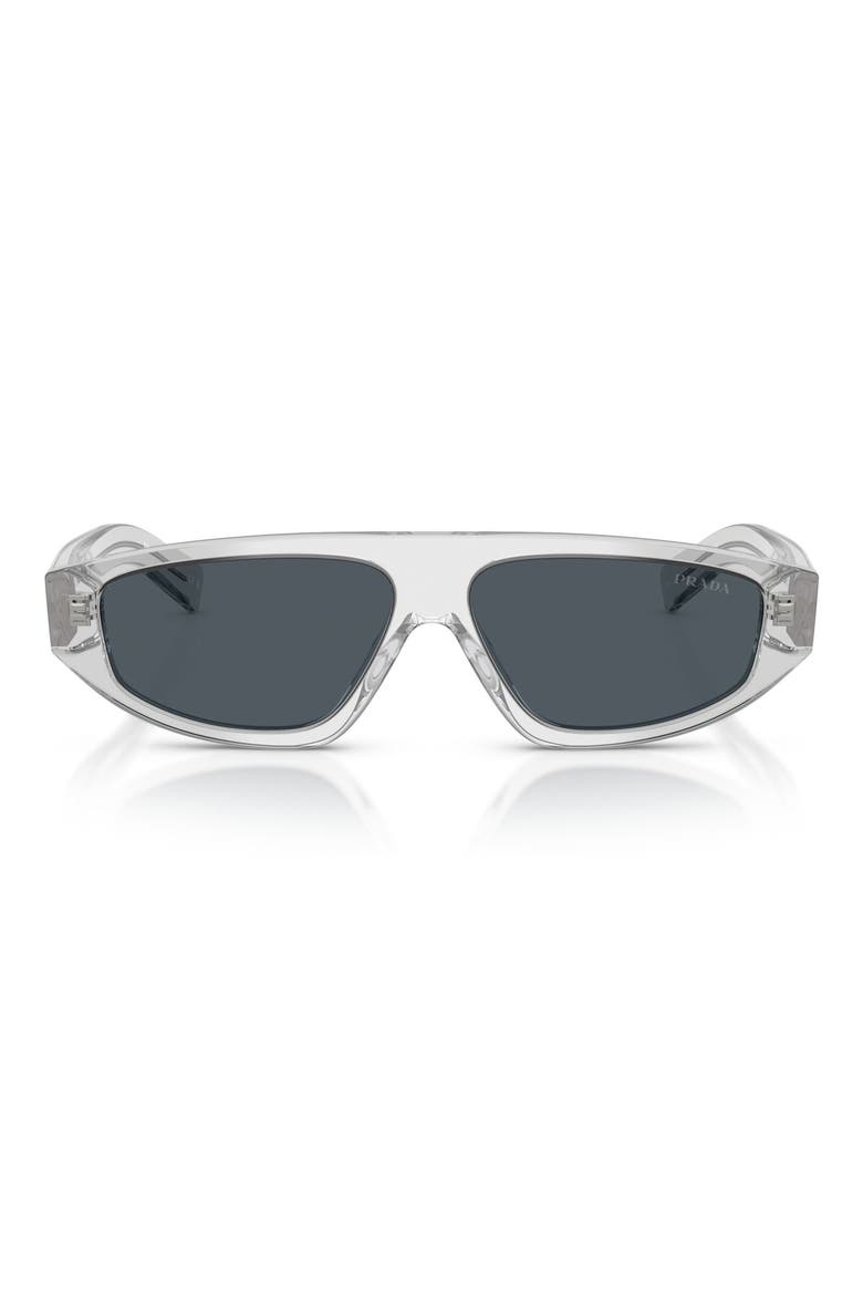 57mm Irregular Sunglasses, Main, color, CRYSTAL GREY / DARK GREY