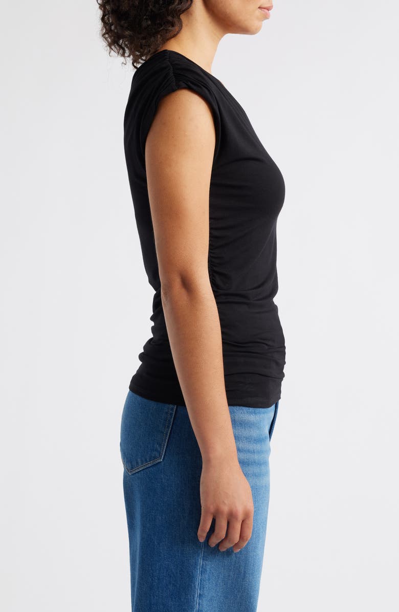 Loveappella Asymmetric Drape Top, Alternate, color, Black