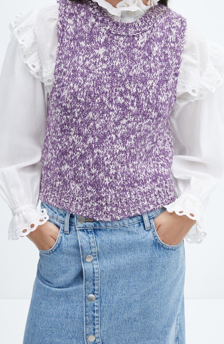 MANGO Crop Sweater Vest, Alternate, color, 