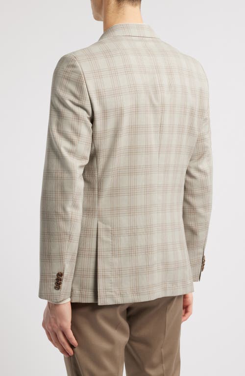 Shop Hugo Boss Boss Hutson Plaid Virgin Wool Sport Coat In Light Beige