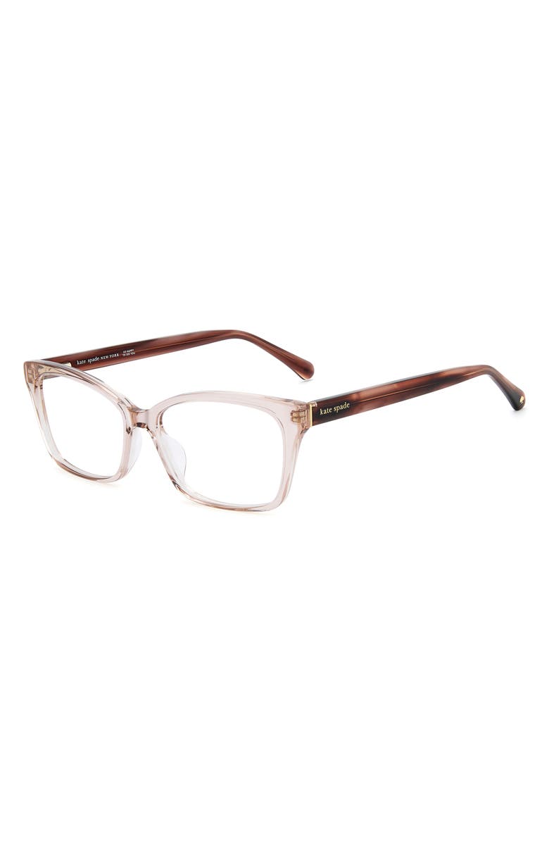 Kate Spade New York demi 55mm rectangular optical glasses, Alternate, color, Crystal Pink