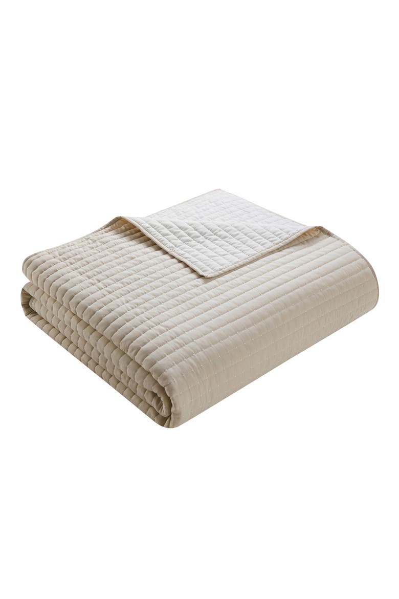 Pickstitch 3-Piece King Quilt Set, Alternate, color, TAUPE