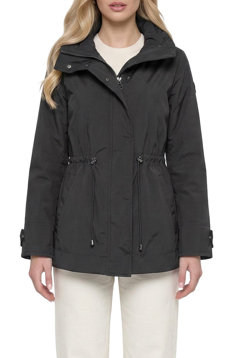 GORSKI Lightweight Jacket With Concealed Hood, Alternate, color, Black