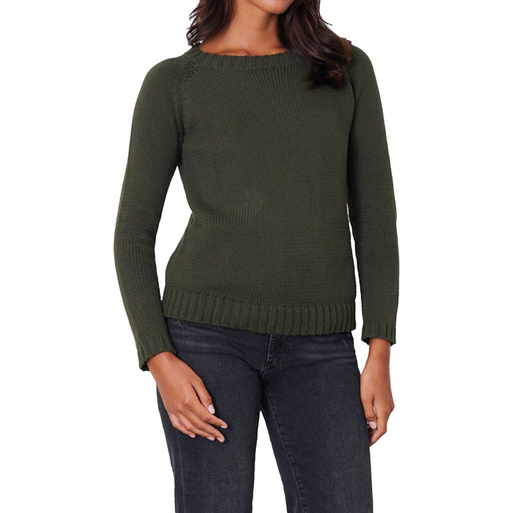 Paneros Clothing Sloane Cotton Crewneck Sweater In Forest Green