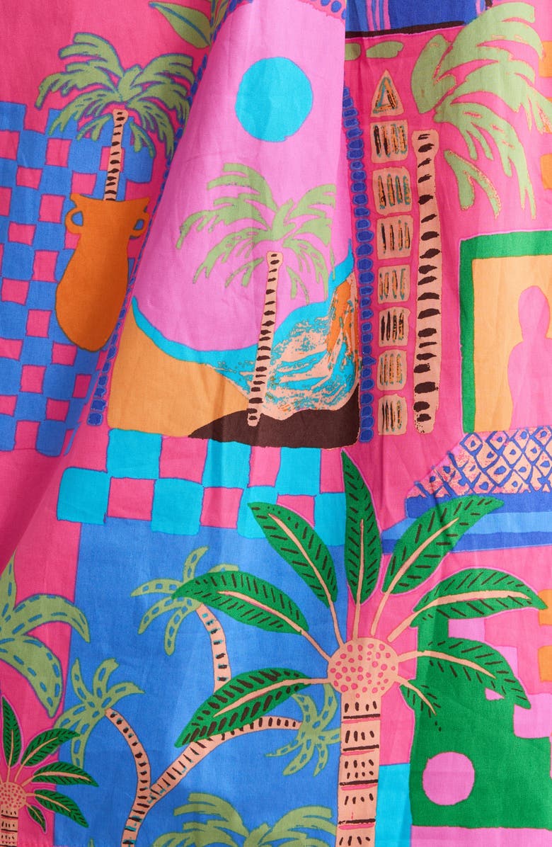 SUGARLIPS Lanus City Print Ayla Cotton Top, Alternate, color, Fuchsia-Multi