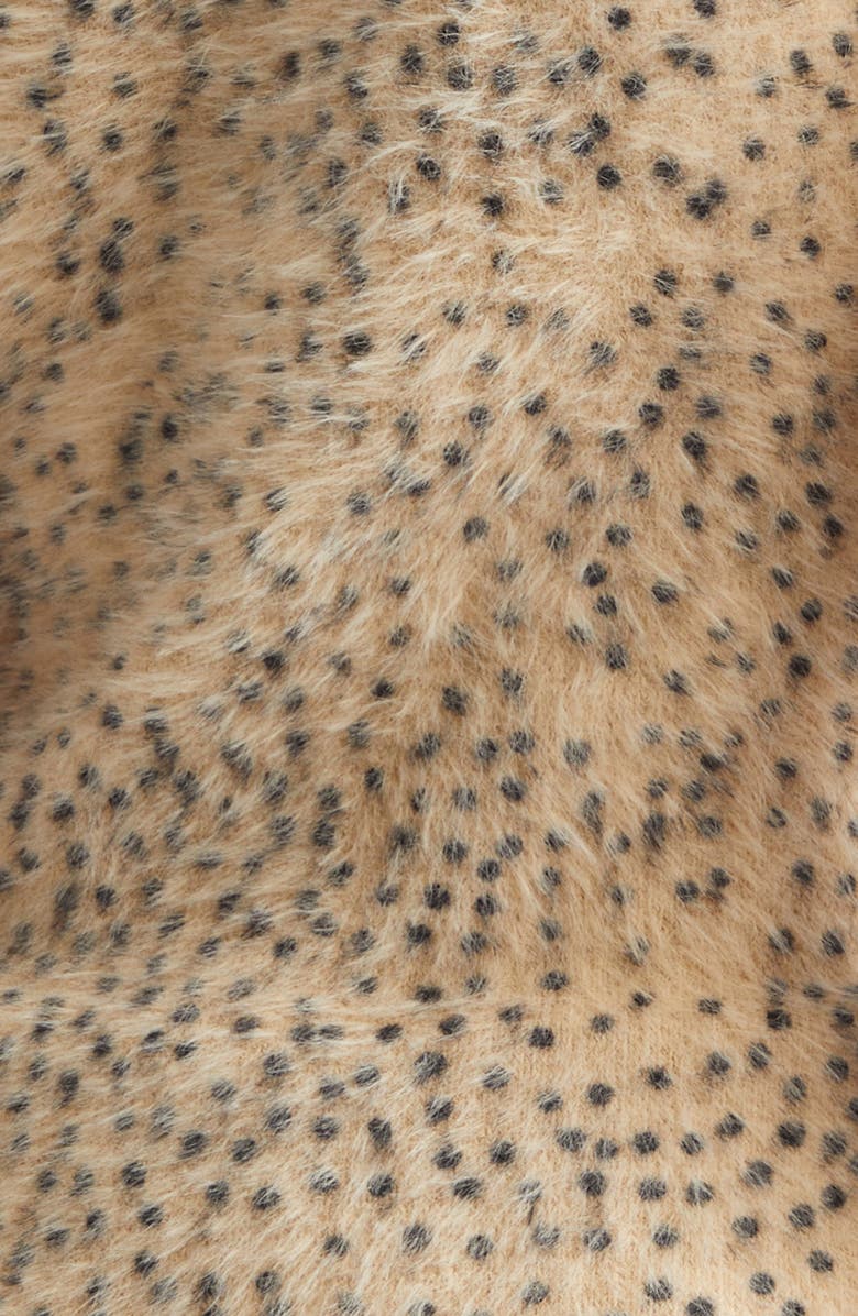 Rabanne Sleeveless Brushed Knit Turtleneck Sweater, Alternate, color, Beige/ Polka Dots