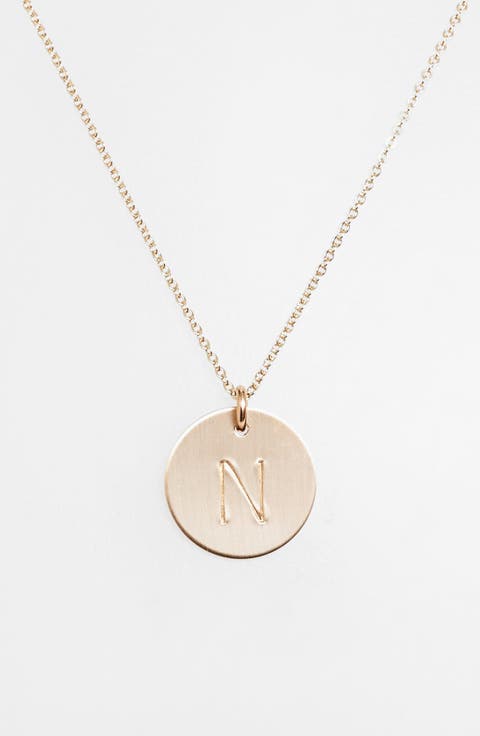 14k-Gold Fill Initial Disc Necklace