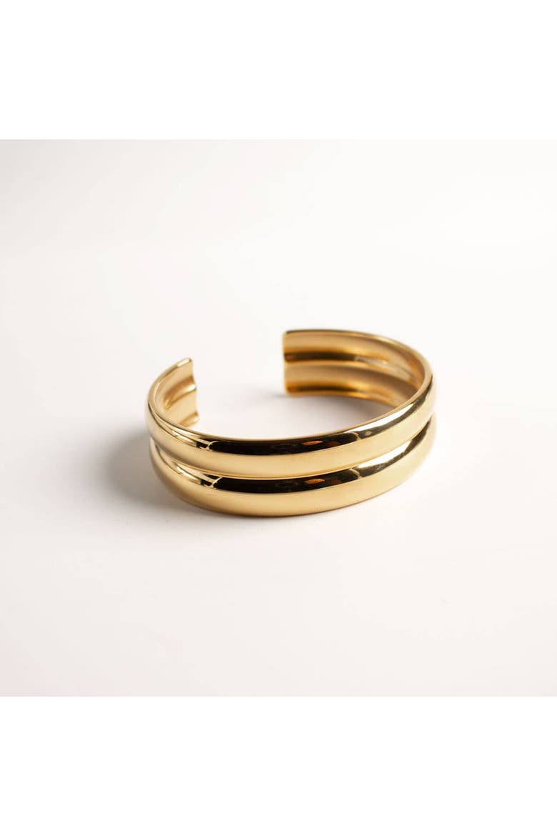 Chunky Gold Statement Bangle, Alternate, color, Gold