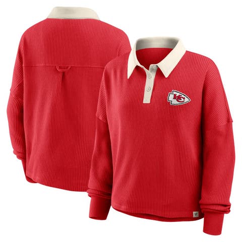 Women's Fanatics Red Kansas City Chiefs Oversized Hometown Premium Thermal Long Sleeve Shirt