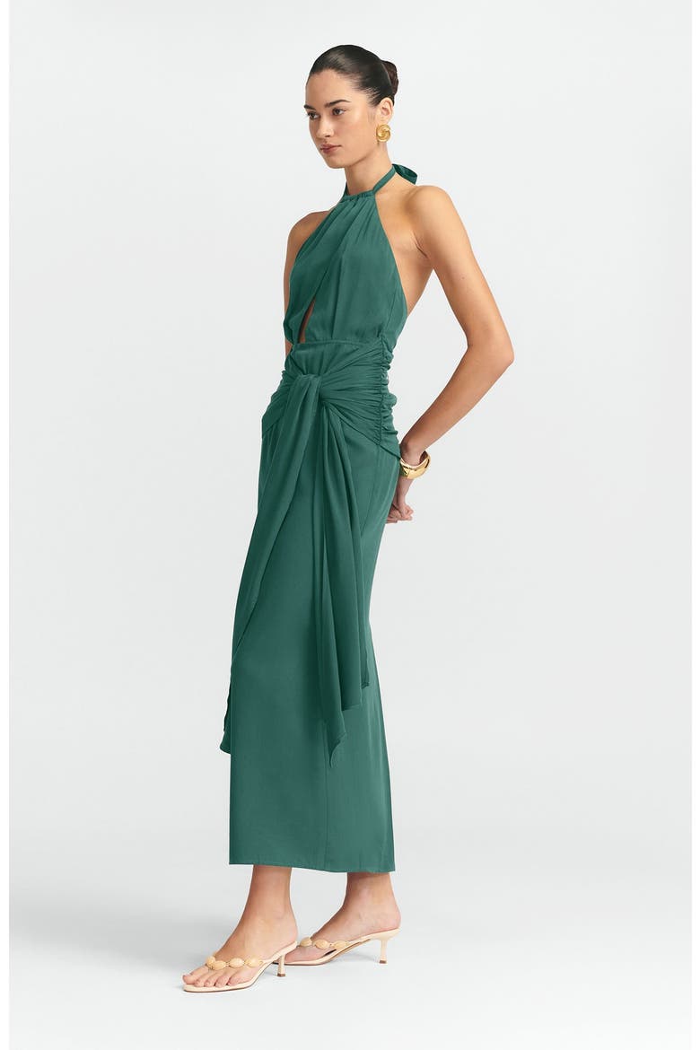 Nessie Midi Dress, Alternate, color, Forest Green