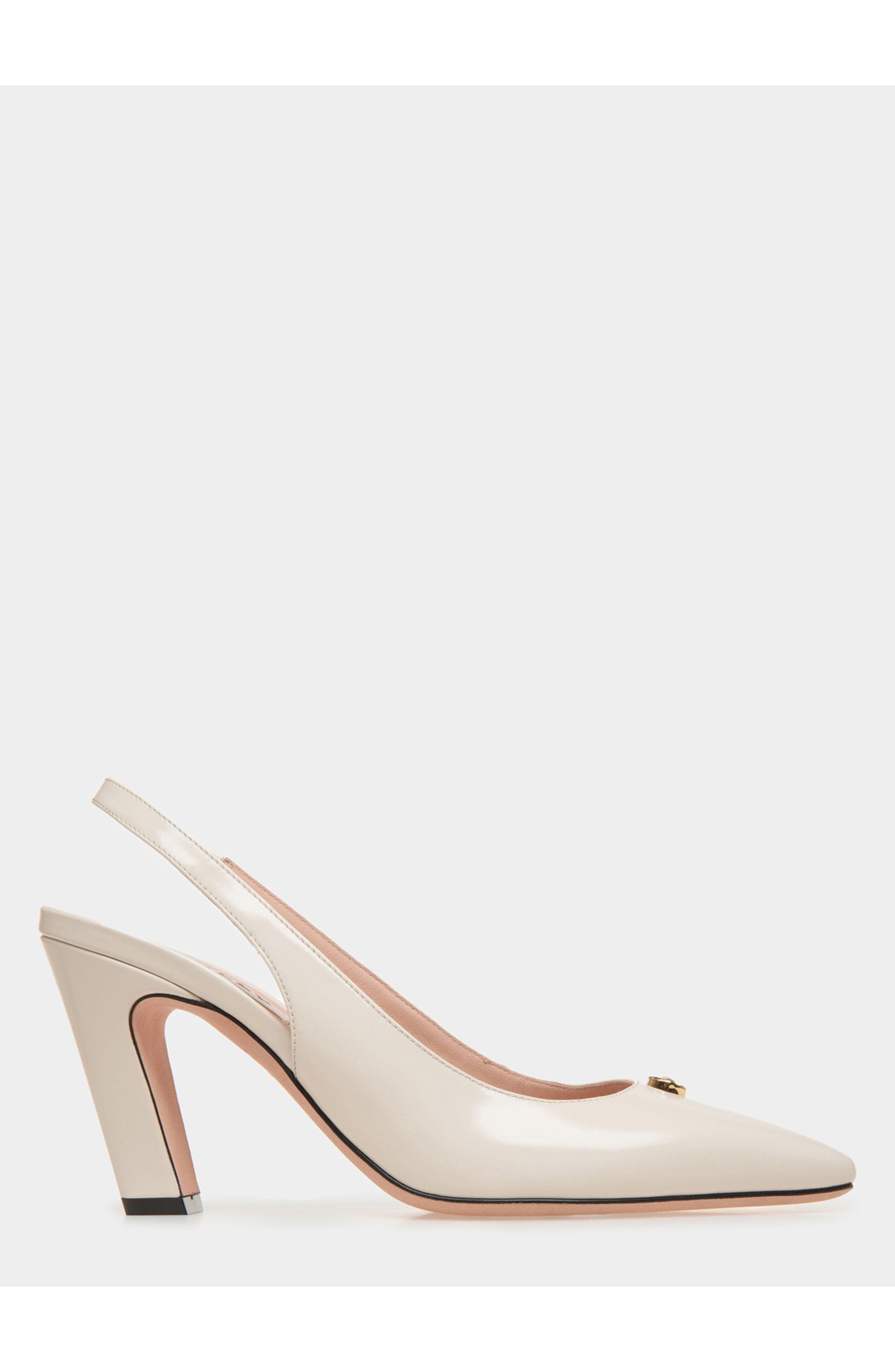 Bally Sylt Slingback Pump In Leather, Main, color, White