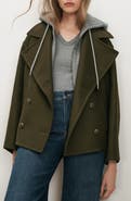 Veronica Beard Franklin Double Breasted Wool Blend Coat