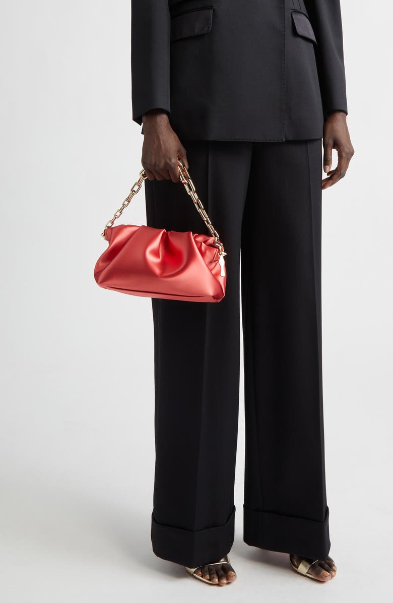 Christian Louboutin Small Eva Neoprene Satin Clutch, Alternate, color, 9136 Grapefruit