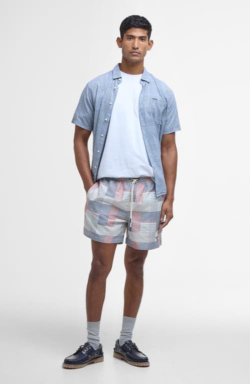 Barbour Patch Swim Trunks In Washed Stone Beige