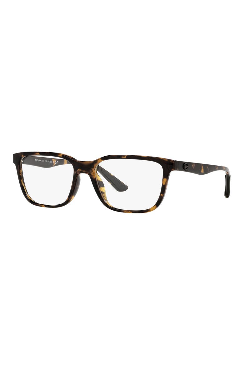 56mm Rectangular Optical Glasses, Alternate, color, DARK TORTOISE / DEMO LENS