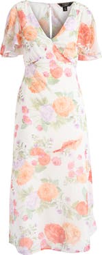 Lipsy Flutter Sleeve Maxi Dress