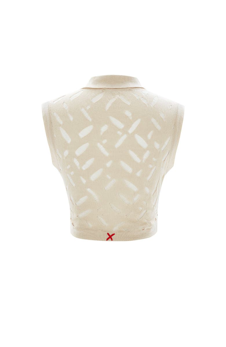 PCFG Cropped Ripped Knit Top, Alternate, color, Beige