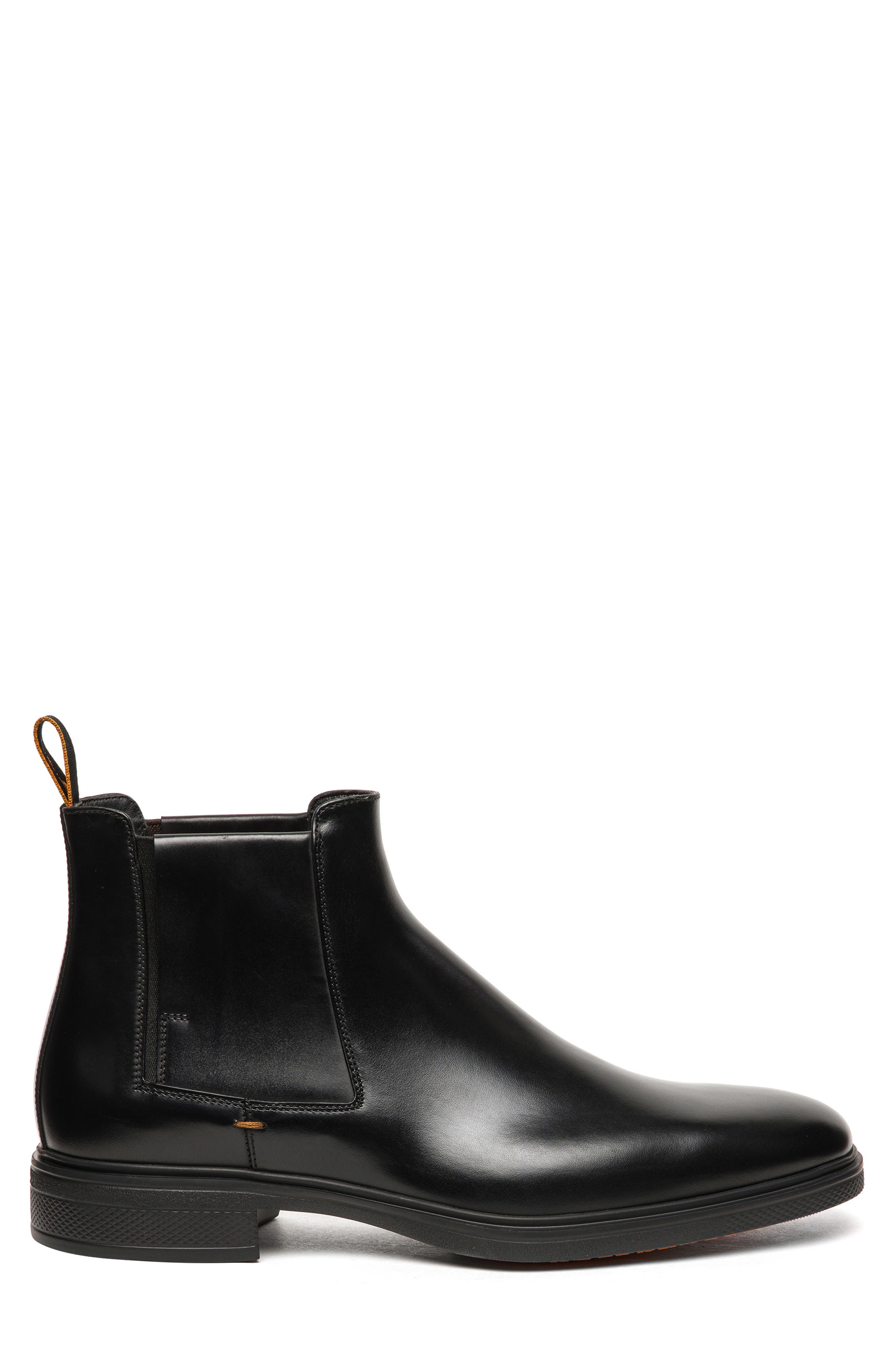 Santoni Easy On Chelsea Boot, Alternate, color, Black