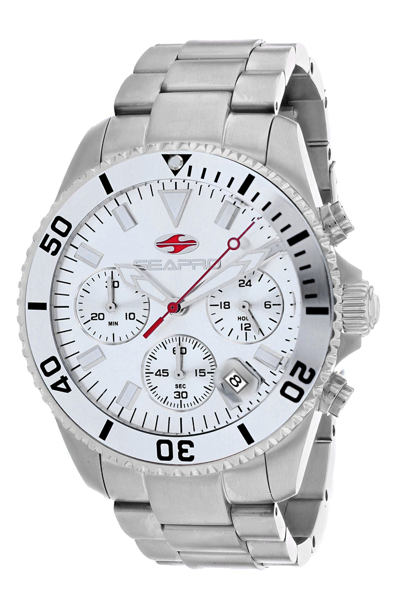 Scuba Stainless Steel Bracelet Chronograph Watch